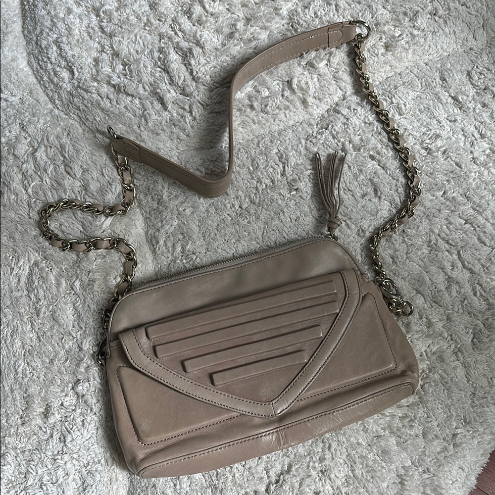 Cynthia Rowley Tan Crossbody Bag with Chain Strap